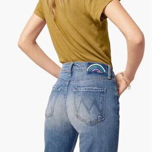 MOTHER Jeans Women 25 The Tomcat Ankle Fray The Last Supper Destroyed Rainbow